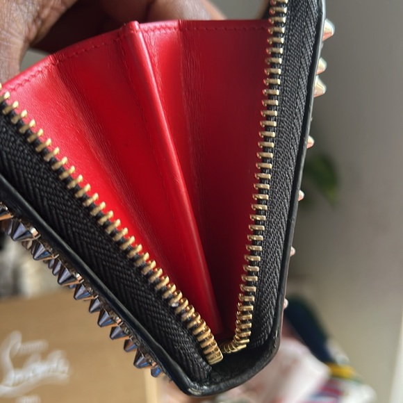 Christian Louboutin Panettone Spike Leather Zippy Around Wallet retails $750 - Picture 11 of 16